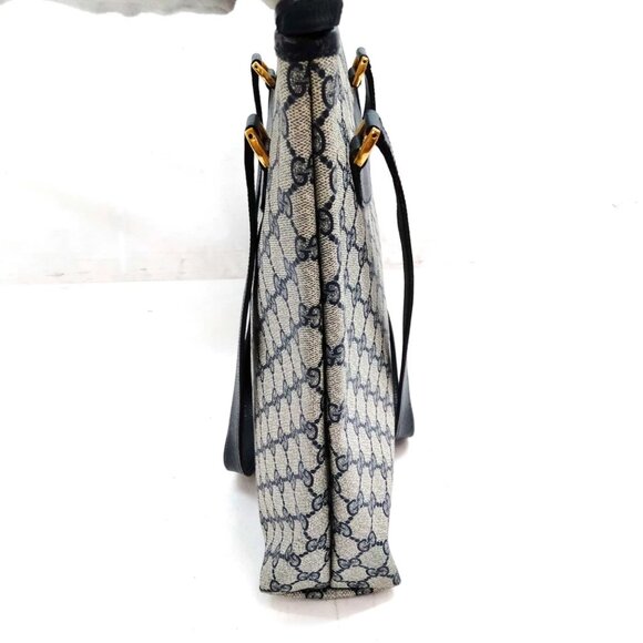 Gucci GG Navy PVC Leather Tote Bag - Picture 2 of 8